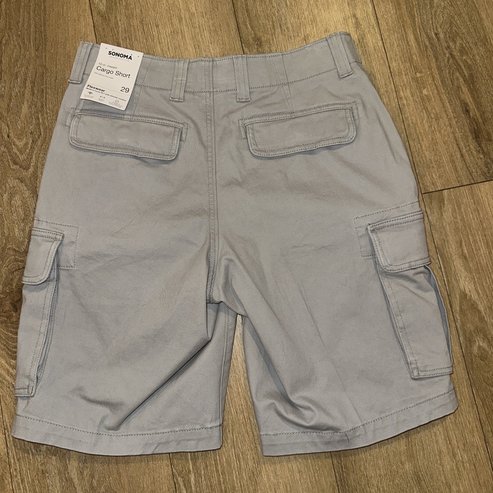 Sonoma Men's Flexwear Cargo Shorts Beige Size 29 10" Inseam‎ NEW - Picture 6 of 9